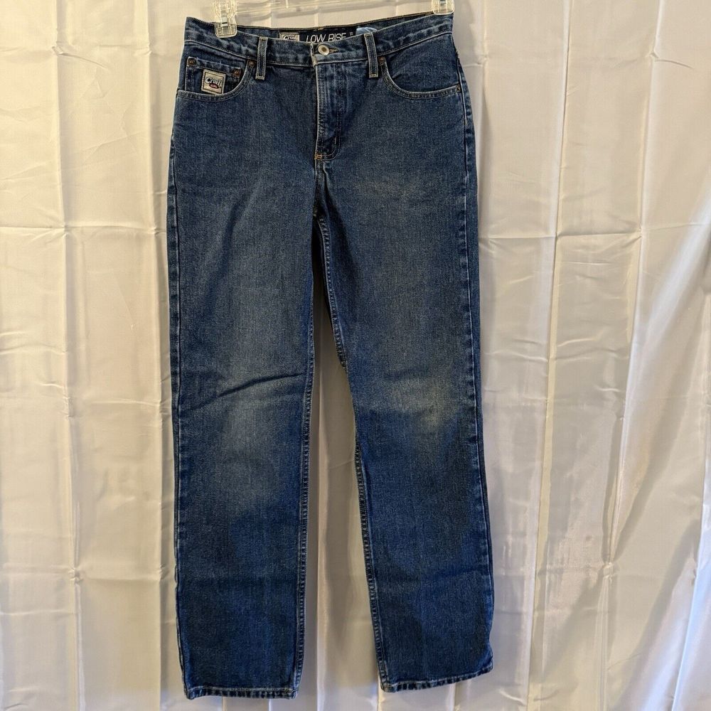 Cruel Girl Junior's 9 30x32 Low Rise Slim Jeans Straight Leg Medium Wash Blue